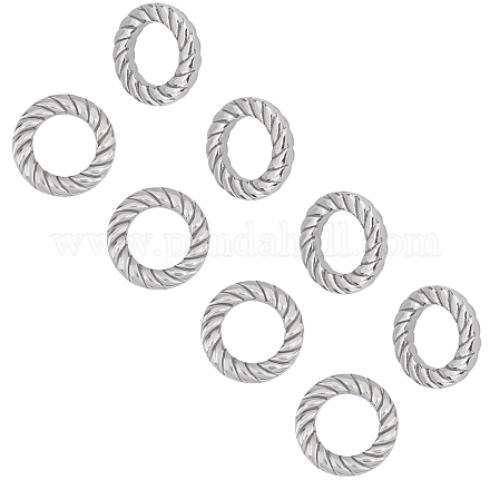 Unicraftale 20 pièces 15mm torsadé en acier inoxydable anneaux de liaison cadres de cercle connecteurs o motif anneau bijoux liens pour bracelet collier fabrication de bijoux STAS-UN0006-76P-1
