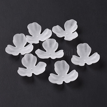 3-petal transparente Acryl Perlenkappen OACR-A017-11-1
