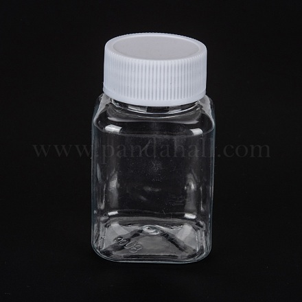 2.7オンスの気密トラベルボトル  ペット用プラスチック収納ボトル  液体用  化粧品  カプセル  タブレット  peスクリュー上蓋付き  透明  4.45x4.45x7.7cm CON-K010-04-1