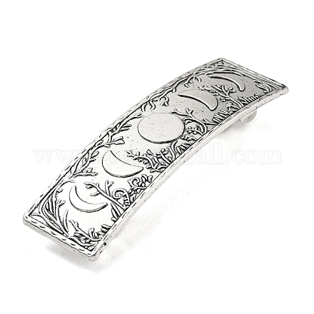 Rectangle with Moon Phase Pattern Alloy Hair Barrettes PHAR-G011-01AS-1