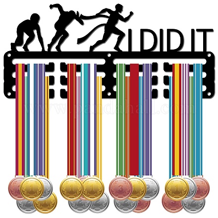 Support mural d'affichage de support de cintre de médaille de fer de thème de sports ODIS-WH0055-110-1