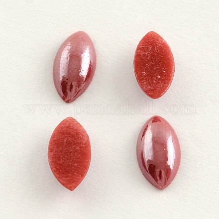 Pearlized Plated Opaque Glass Cabochons PORC-S779-3x6-24-1