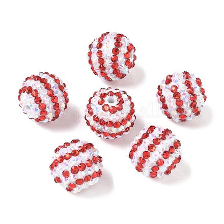 Полосатые бусины из смоляных стразов OACR-A037-01H-1