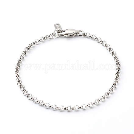 Bracelets avec chaîne rolo en 304 acier inoxydable BJEW-JB06447-01-1