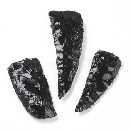 Perles d'obsidienne noire naturelle brute brute G-H254-23-1
