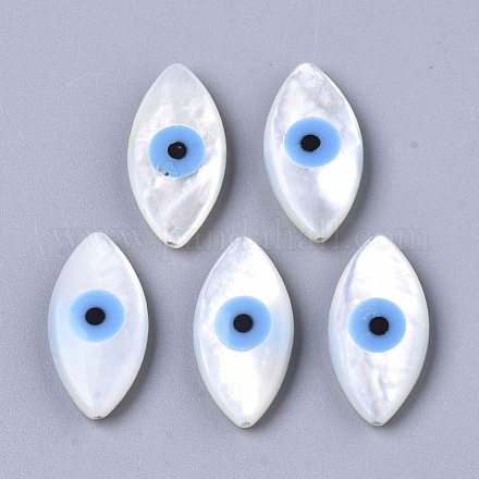 Perlas de concha de nácar de concha blanca natural X-SSHEL-N034-56D-01-1
