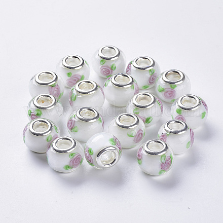 Handgemachte glasperlen murano glas großlochperlen LAMP-S193-009H-1