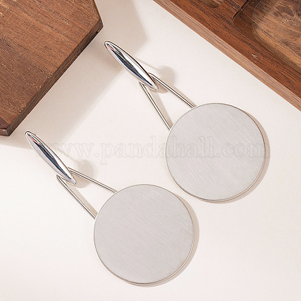 Плоские круглые серьги-гвоздики из сплава FS-WG56DB5-01-1