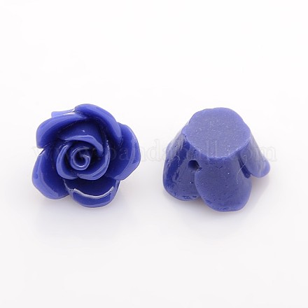 Rose Flower Resin Flat Back Beads X-RESI-D1791-17-1