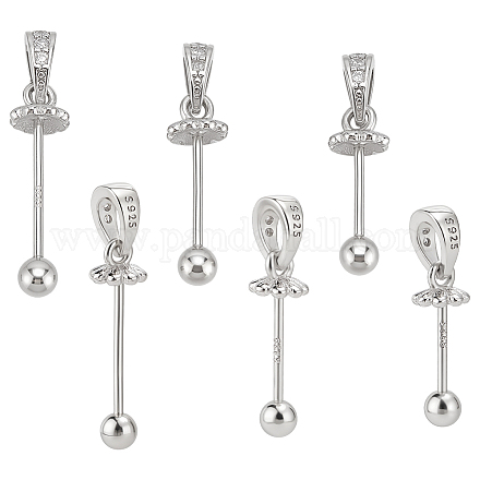 3 шт. 3 стиля 925 серебряных хрустальных подвески-петли FIND-ME0001-73-1