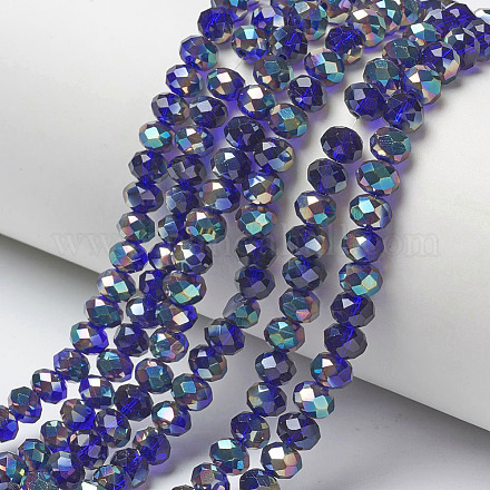 Electroplate Glass Beads Strands X-EGLA-A034-T6mm-J07-1
