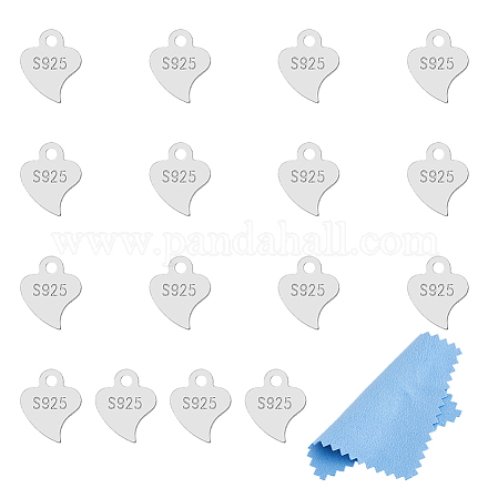 16 шт. 925 серебряных сердечка-удлинитель цепочки-капли&nbsp;STER-FI0001-04-1