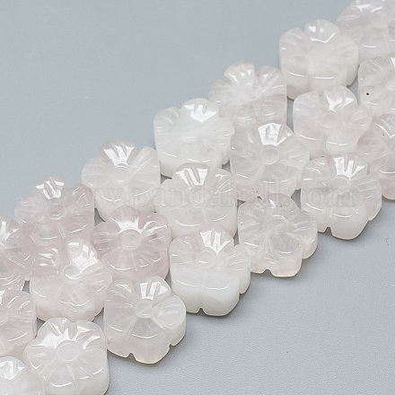 Fili di perle di quarzo rosa naturale intagliato G-T122-08B-1