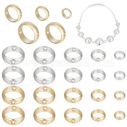 Creatcabin 50 pièces 10 styles cadres de perles en laiton KK-CN0002-56-1