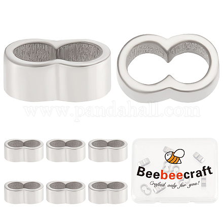 Beebeecraft 10 piezas 304 colgantes deslizantes de acero inoxidable/cuentas deslizantes STAS-BBC0002-65-1