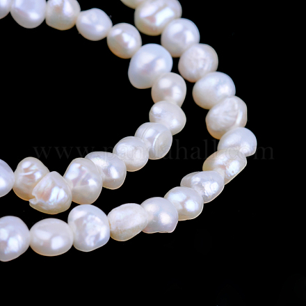 Hebras de perlas de agua dulce cultivadas naturales PEAR-Q006-01-1