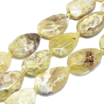 Jaune brins opale de perles naturelles G-O179-J09-1