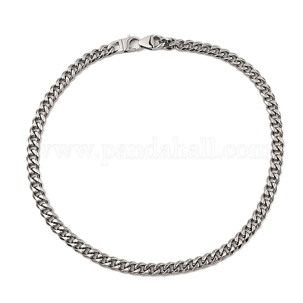 304 Stainless Steel Cuban Link Chain Necklaces NJEW-D050-01C-P-1