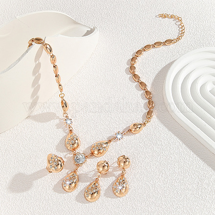 Ожерелья из сплава со стразами в форме капли FS-WG09A79-01-1