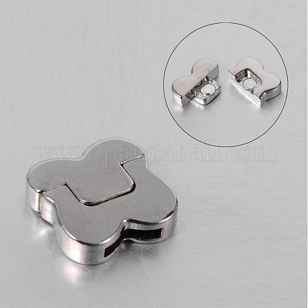 Flower Alloy Magnetic Clasps PALLOY-J495-17P-NF-1