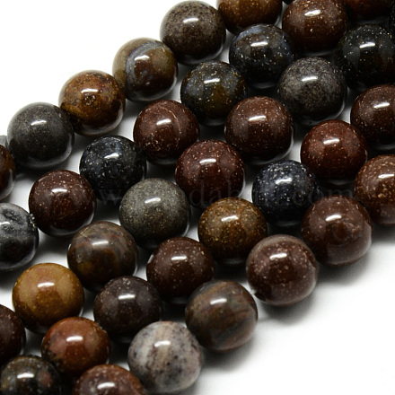 Chapelets de perles en mokaite naturel G-Q462-48-4mm-1
