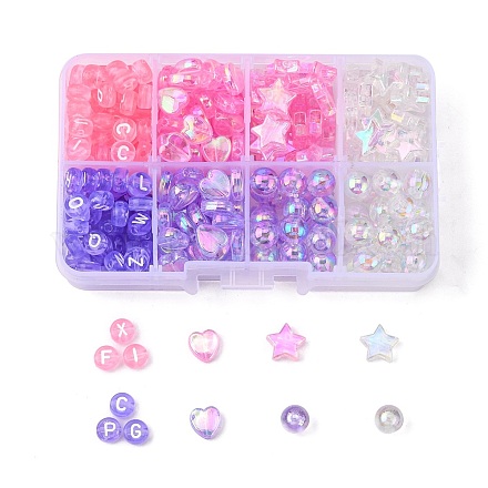 4 style 2 couleurs de perles acryliques transparentes DIY-FS0002-49-1