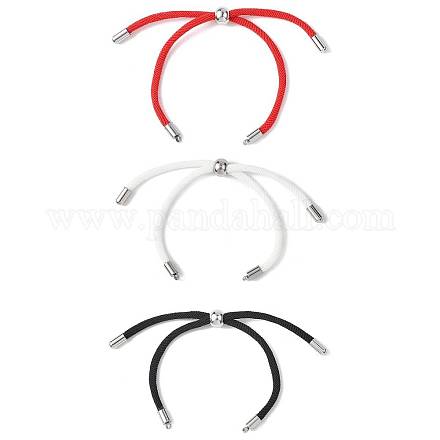 3 шт. 3-цветный нейлоновый круглый шнур для изготовления браслета-слайдера AJEW-JB01461-1