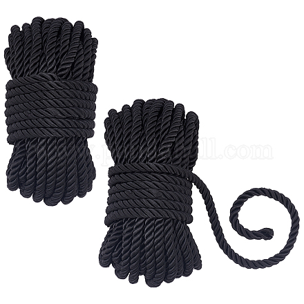 PandaHall 65 Feet/20m Braided Twisted Silk Ropes OCOR-WH0067-17B-1