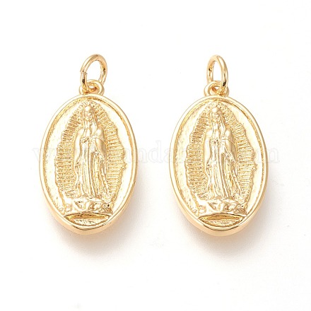 Brass Lady of Guadalupe Pendants KK-L006-022G-1