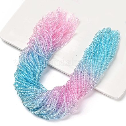 Прозрачные окрашенные стеклянные бусины DGLA-A034-T1mm-A22-1