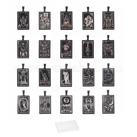 SUNNYCLUE 1 Box 22Pcs Stainless Steel Tarot Card Charms Tarot Pendants Bulk Dainty Retro Vintage Amulet Charm for Jewellery Making Charms Supplies Necklace Earring Keychain DIY Craft Good Luck Black STAS-SC0003-67-1