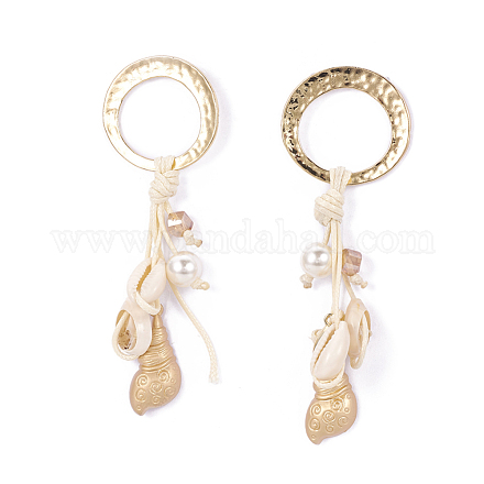 Electroplate Brass Dangle Stud Earrings EJEW-F206-06G-1