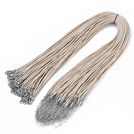 Waxed Cotton Cord Necklace Making MAK-S032-1.5mm-B15-1