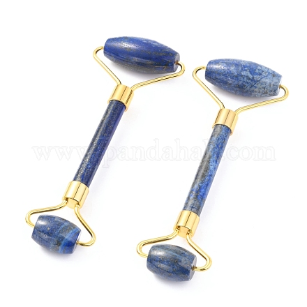 Natural Lapis Lazuli Brass Face Massager MRMJ-G009-51G-1