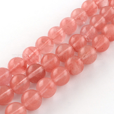 Cherry Quartz Glass Beads Strands G-R342-12mm-16-1