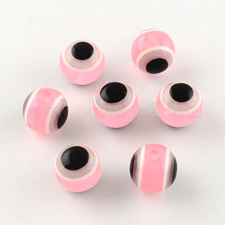 Redondas abalorios de resina mal de ojo RESI-R159-10mm-11-1