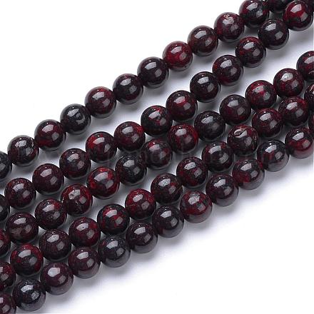 Natural Bloodstone Beads Strands G-R411-06-4mm-1