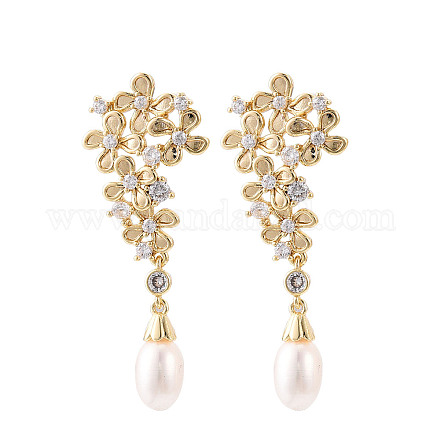 Серьги-гвоздики из циркония EJEW-N056-02G-1