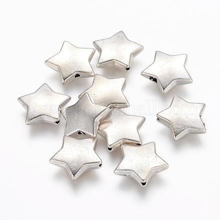 Antique Silver Plated Star Tibetan Silver Alloy Beads X-LFH10261Y-NF-1