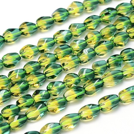 Twist Cultured Piezoelectric Green Yellow Quartz Beads Strands G-I144-6x9-05S-AA-1