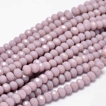 Faceted Rondelle Glass Beads Strands GLAA-I033-6mm-30-1