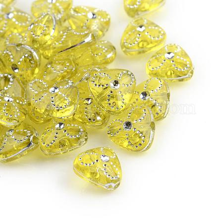 Plating Transparent Acrylic Beads PACR-Q110-08-1