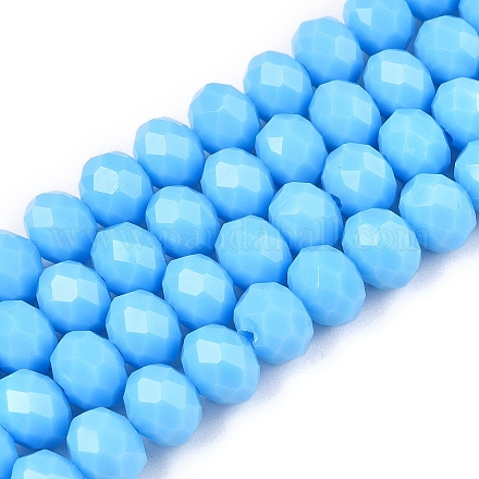 Непрозрачный сплошной цвет имитация нефрита стеклянные бусины пряди EGLA-A044-P8mm-D08-1