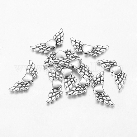 Perles de coeur d'aile en alliage d'argent tibétain X-LF10266Y-1