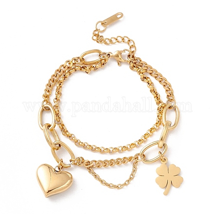 Многорядный браслет из нержавеющей стали 304 с вакуумным покрытием pvd STAS-P304-23G-1