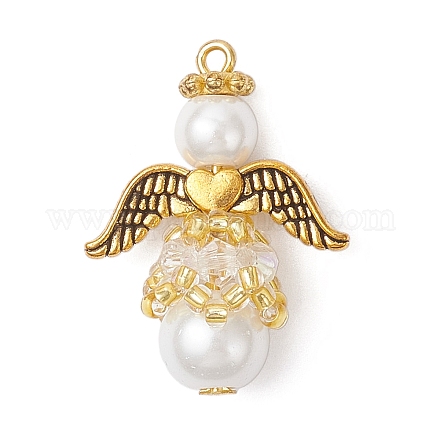 Подвески из перламутрового стекла и жемчуга PALLOY-MZ00978-02-1