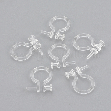 Pendientes de clip de plástico fornituras KY-S155-05-1