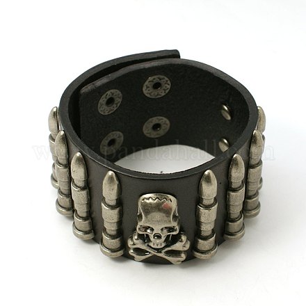 Punk Rock Leather Bracelets BJEW-D249-10-1
