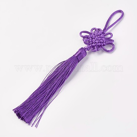 Polyester Tassel Pendant Decorations HJEW-WH0004-A07-1