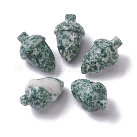 Perles de jaspe tache verte naturelle G-F711-23-1